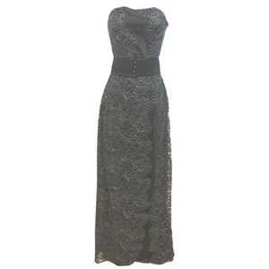 FRIVOLE COUTURE BLACK LACE STRAPLESS  DRESS